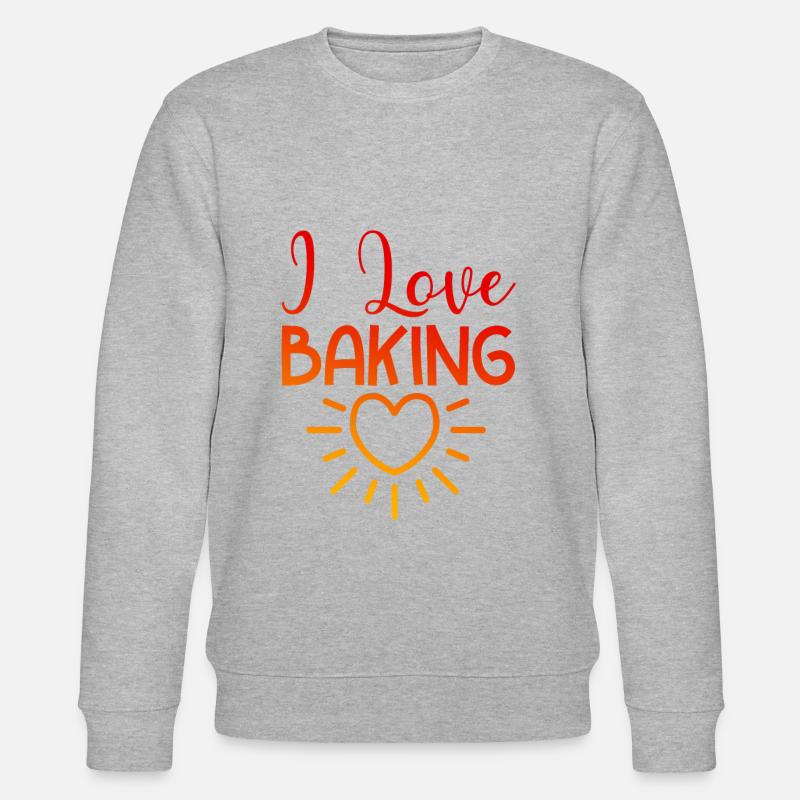 Ich liebe Backen - Stanley/Stella Unisex Bio-Sweatshirt CHANGER  - Grau meliert