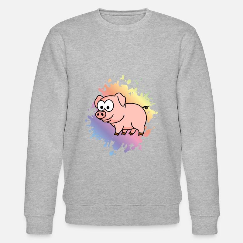 Schwein Comic Tier - Stanley/Stella Unisex Bio-Sweatshirt CHANGER  - Grau meliert