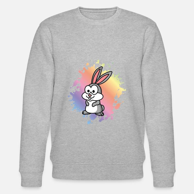 Hase Comic Tier - Stanley/Stella Unisex Bio-Sweatshirt CHANGER  - Grau meliert