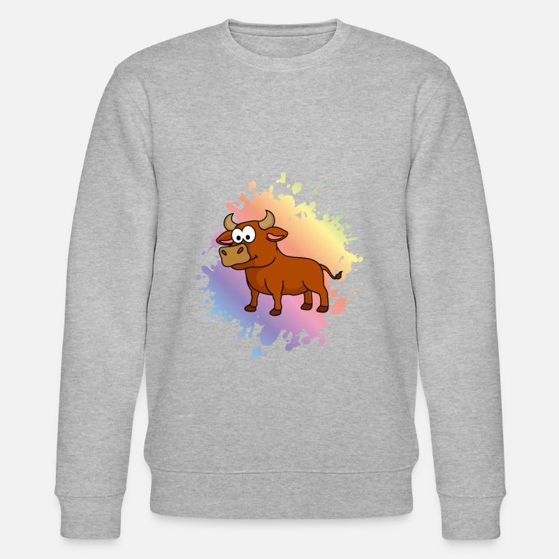 Stier Comic Tier - Stanley/Stella Unisex Bio-Sweatshirt CHANGER  - Grau meliert
