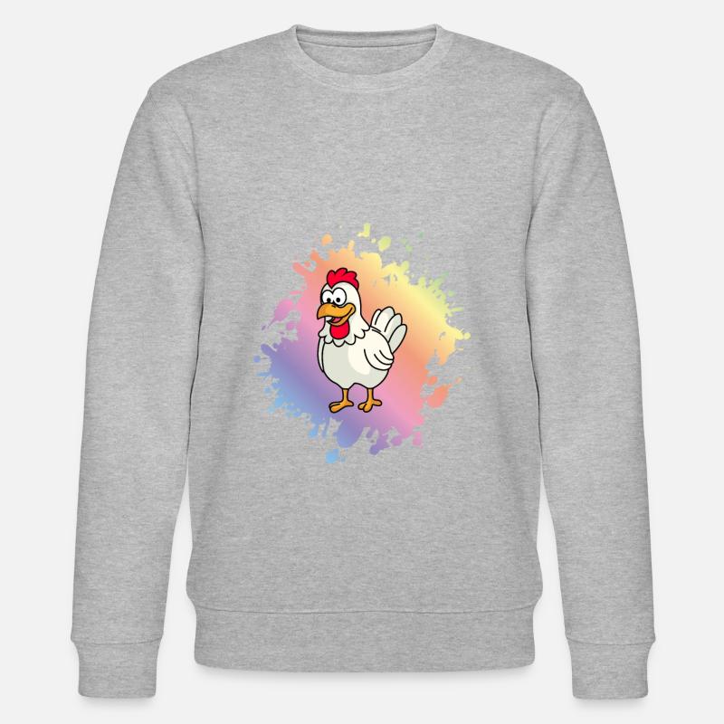 Huhn Comic Tier - Stanley/Stella Unisex Bio-Sweatshirt CHANGER  - Grau meliert