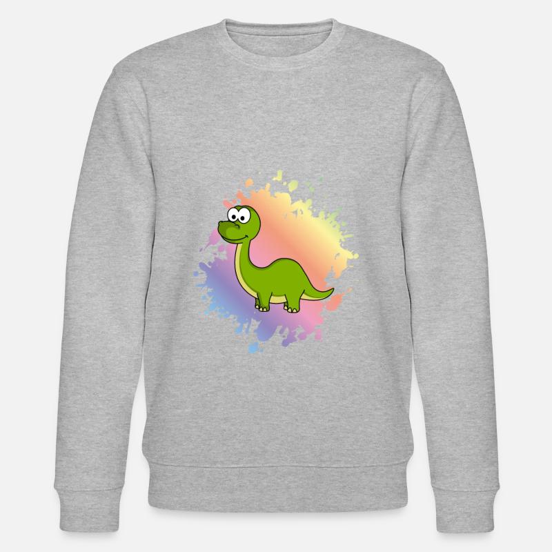 Dinosaurier brontosaurus Comic - Stanley/Stella Unisex Bio-Sweatshirt CHANGER - Grau meliert