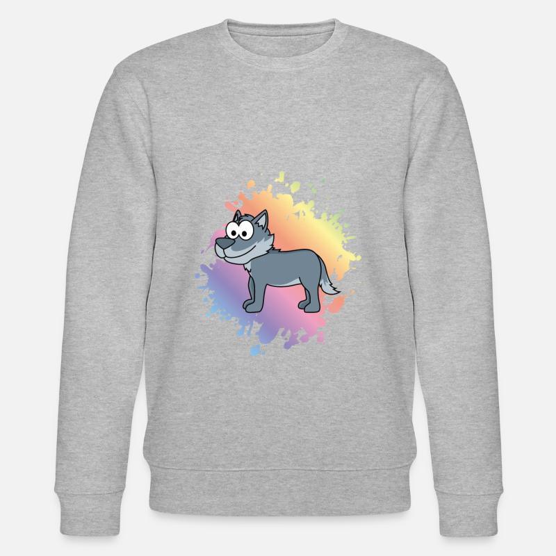 Wolf Comic Animal - Sweat bio CHANGER Stanley/Stella Unisexe - gris chiné