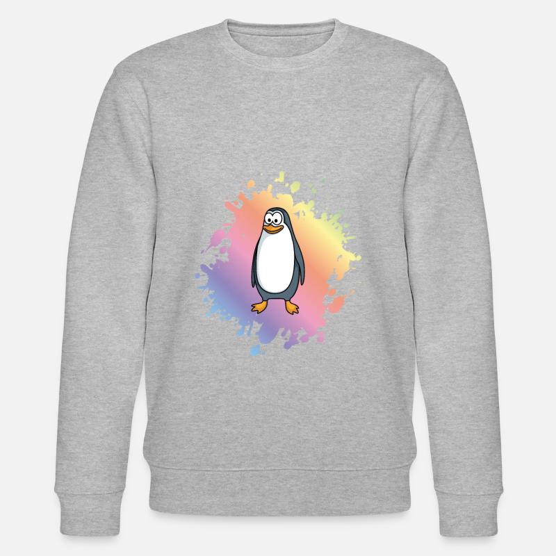 Pinguin Comic Tier - Stanley/Stella Unisex Bio-Sweatshirt CHANGER  - Grau meliert