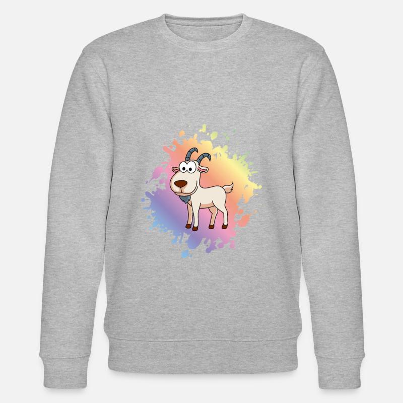 Bergziege Comic Tier - Stanley/Stella Unisex Bio-Sweatshirt CHANGER  - Grau meliert