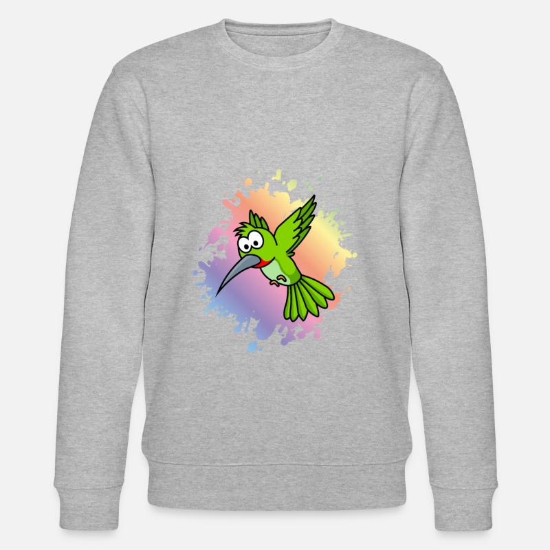Kolibri Comic Tier - Stanley/Stella Unisex Bio-Sweatshirt CHANGER  - Grau meliert