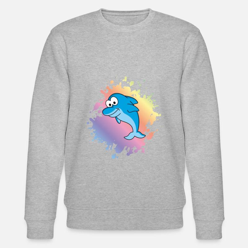 Delfin Comic Tier - Stanley/Stella Unisex Bio-Sweatshirt CHANGER  - Grau meliert