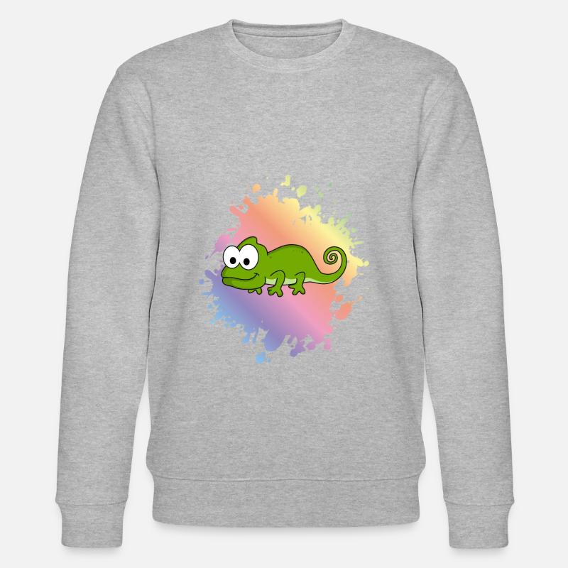 Chameleon Comic Animal - Stanley/Stella CHANGER Unisex Organic Sweatshirt - heather grey