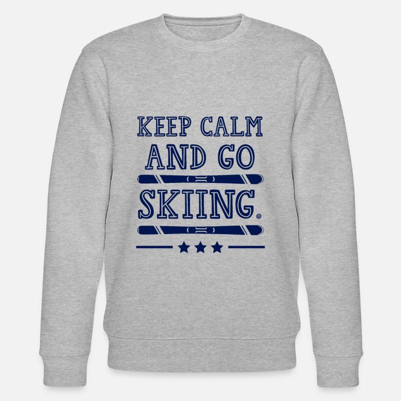 Keep calm ski - Stanley/Stella Unisex Bio-Sweatshirt CHANGER  - Grau meliert