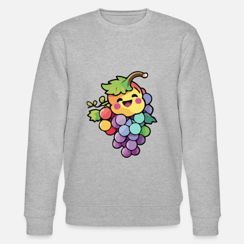 Grapes Comic - Stanley/Stella CHANGER Unisex Organic Sweatshirt - heather grey