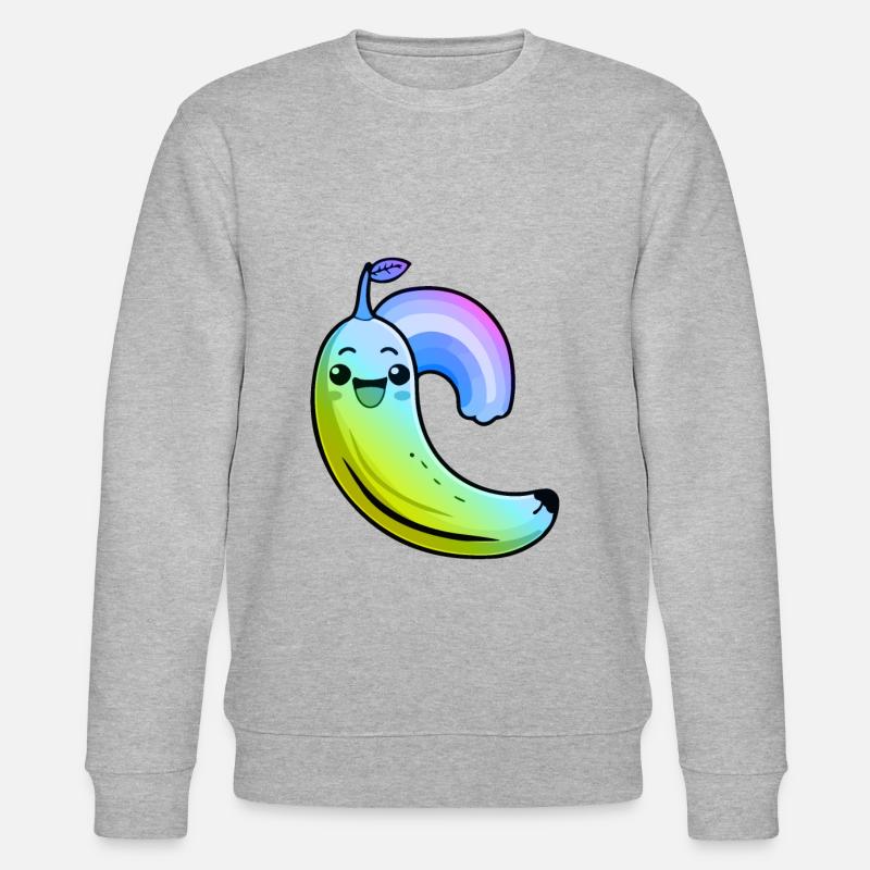 Banane Comic Bunt - Stanley/Stella Unisex Bio-Sweatshirt CHANGER  - Grau meliert