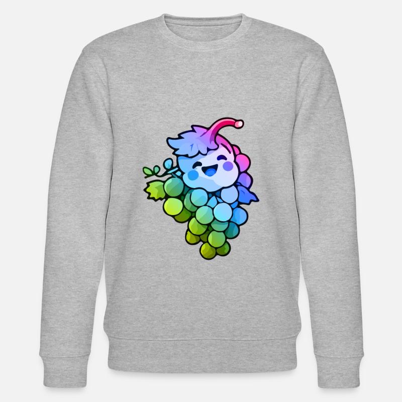 Weintraube Comic Bunt - Stanley/Stella Unisex Bio-Sweatshirt CHANGER  - Grau meliert