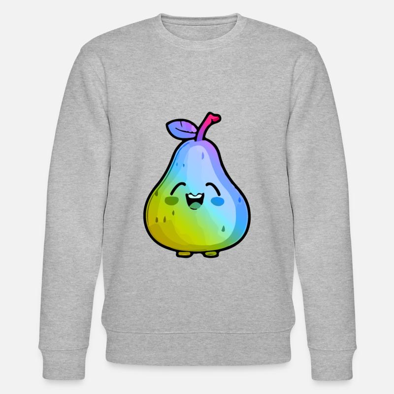 Birne Comic Bunt - Stanley/Stella Unisex Bio-Sweatshirt CHANGER  - Grau meliert