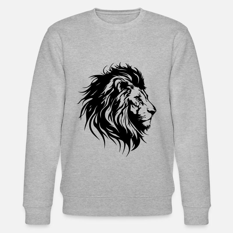Lion Head Lion Silhouette - Stanley/Stella CHANGER Unisex Organic Sweatshirt - heather grey