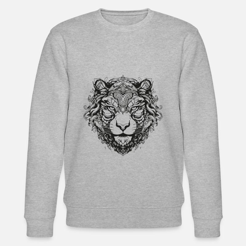 Tiger Mandala Boho - Stanley/Stella Unisex Bio-Sweatshirt CHANGER - Grau meliert