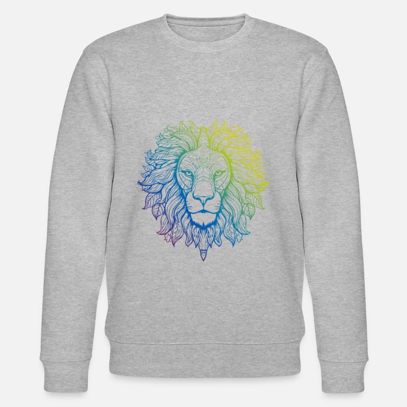 Löwe Mandala Boho - Stanley/Stella Unisex Bio-Sweatshirt CHANGER - Grau meliert