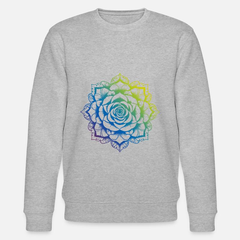 Rose Mandala Boho - Stanley/Stella Unisex Bio-Sweatshirt CHANGER  - Grau meliert