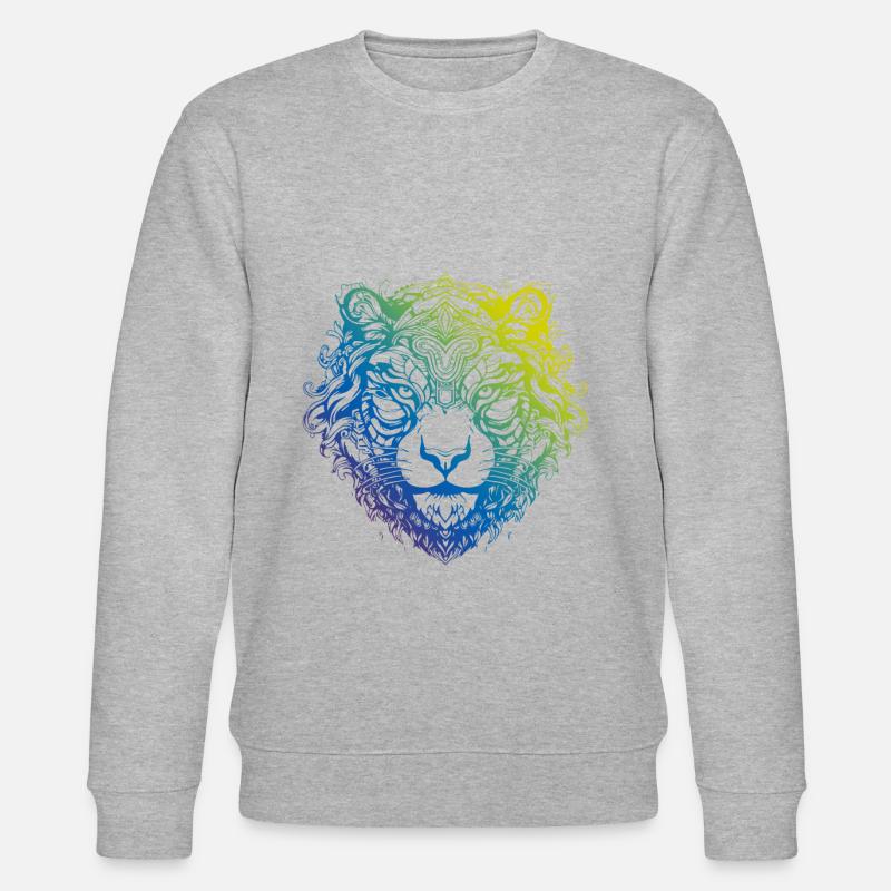 Tiger Mandala Boho - Stanley/Stella CHANGER Unisex Organic Sweatshirt - heather grey