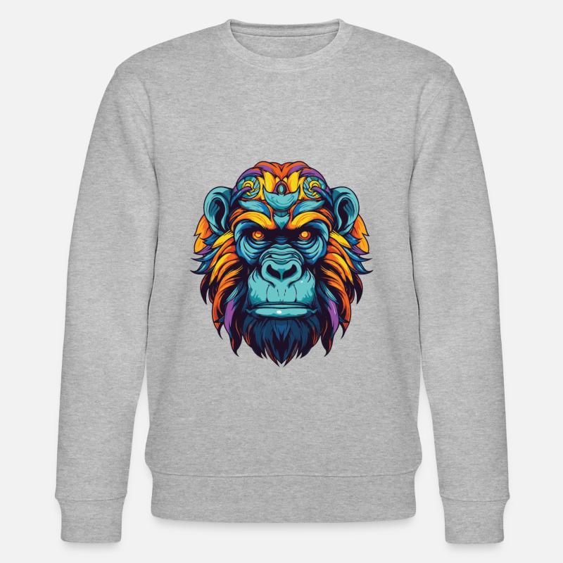 Portrait de gorille - Sweat bio CHANGER Stanley/Stella Unisexe - gris chiné
