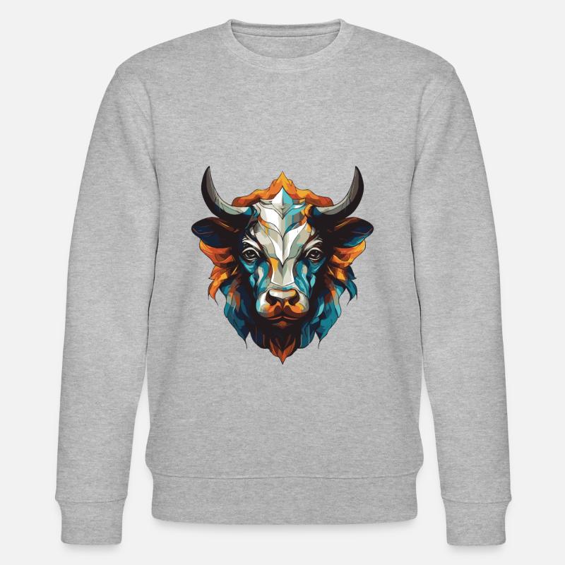 Bulle Portrait Taurus - Stanley/Stella Unisex Bio-Sweatshirt CHANGER  - Grau meliert
