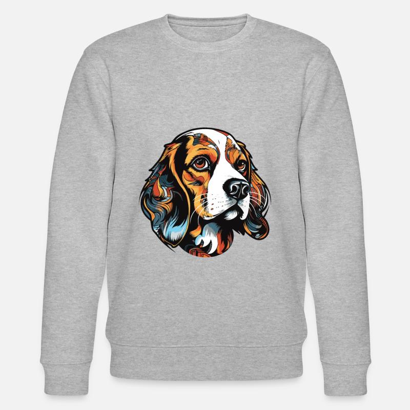 Beagle Hund Portrait - Stanley/Stella Unisex Bio-Sweatshirt CHANGER  - Grau meliert