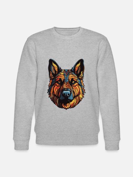 German Shepherd Dog Portrait - Stanley/Stella CHANGER Unisex Organic Sweatshirt - heather grey