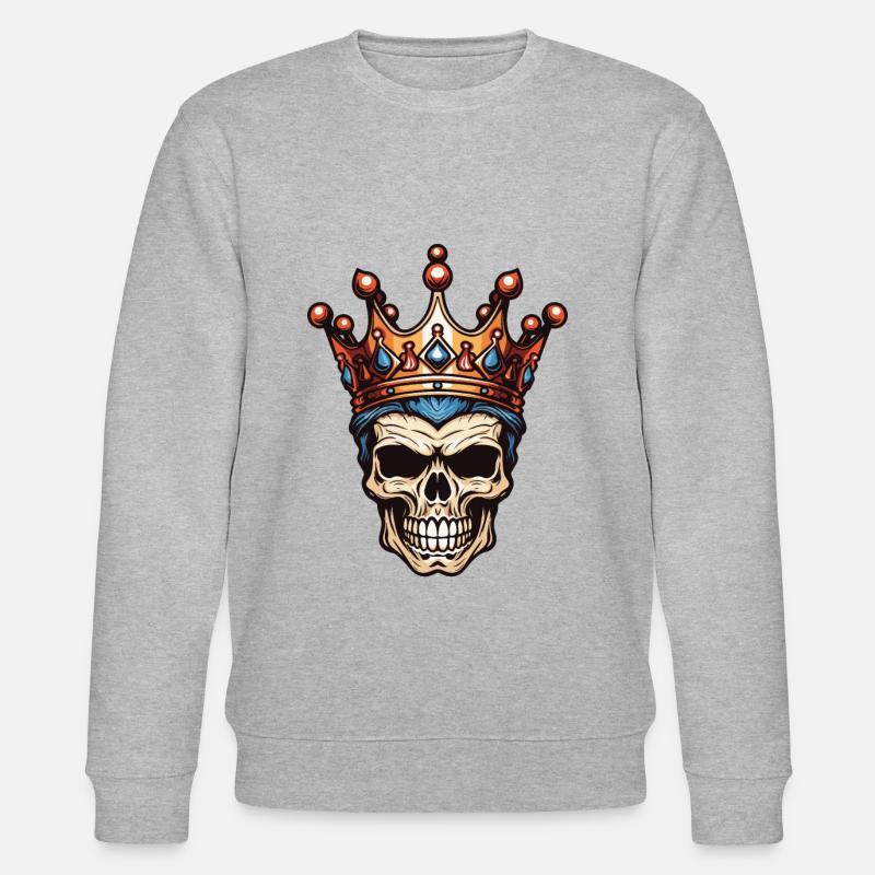 Couronne du Roi Crâne - Sweat bio CHANGER Stanley/Stella Unisexe - gris chiné