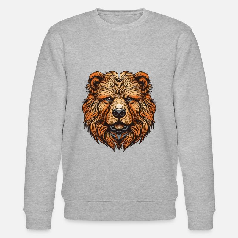 Chow Chow Hund Portrait - Stanley/Stella Unisex Bio-Sweatshirt CHANGER  - Grau meliert
