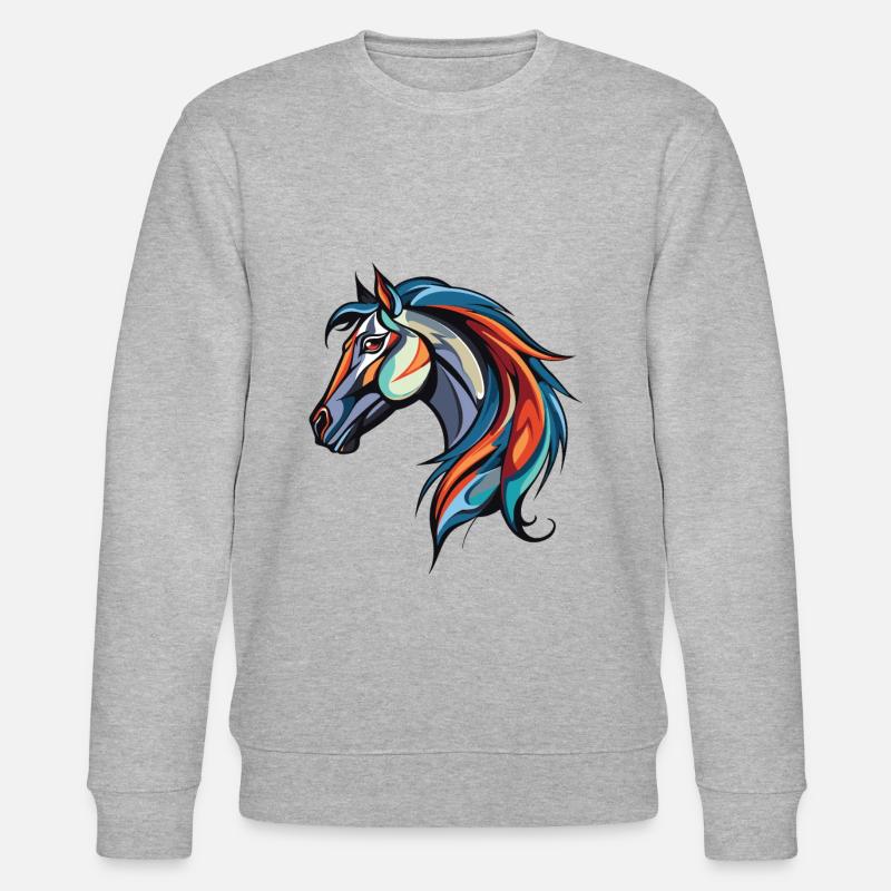 Pferd Portrait - Stanley/Stella Unisex Bio-Sweatshirt CHANGER  - Grau meliert