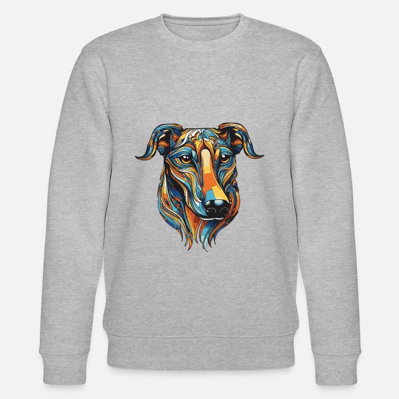 Greyhound Hund Portrait - Stanley/Stella Unisex Bio-Sweatshirt CHANGER  - Grau meliert