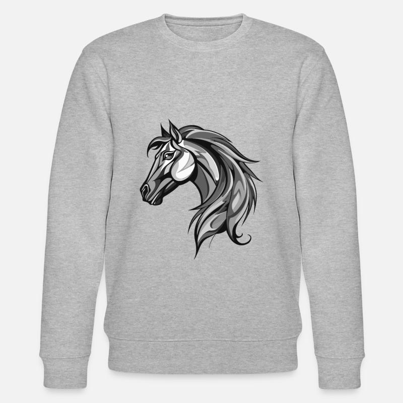 Pferd Portrait Tier - Stanley/Stella Unisex Bio-Sweatshirt CHANGER  - Grau meliert