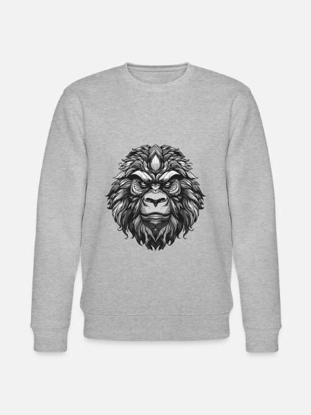 Gorilla Portrait Animal - Stanley/Stella CHANGER Unisex Organic Sweatshirt - heather grey