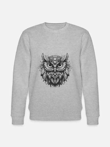 Owl Portrait Animal - Stanley/Stella CHANGER Unisex Organic Sweatshirt - heather grey