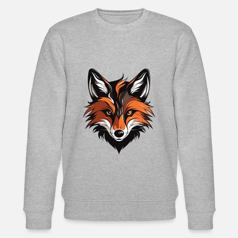 Fuchs Portrait - Stanley/Stella Unisex Bio-Sweatshirt CHANGER  - Grau meliert