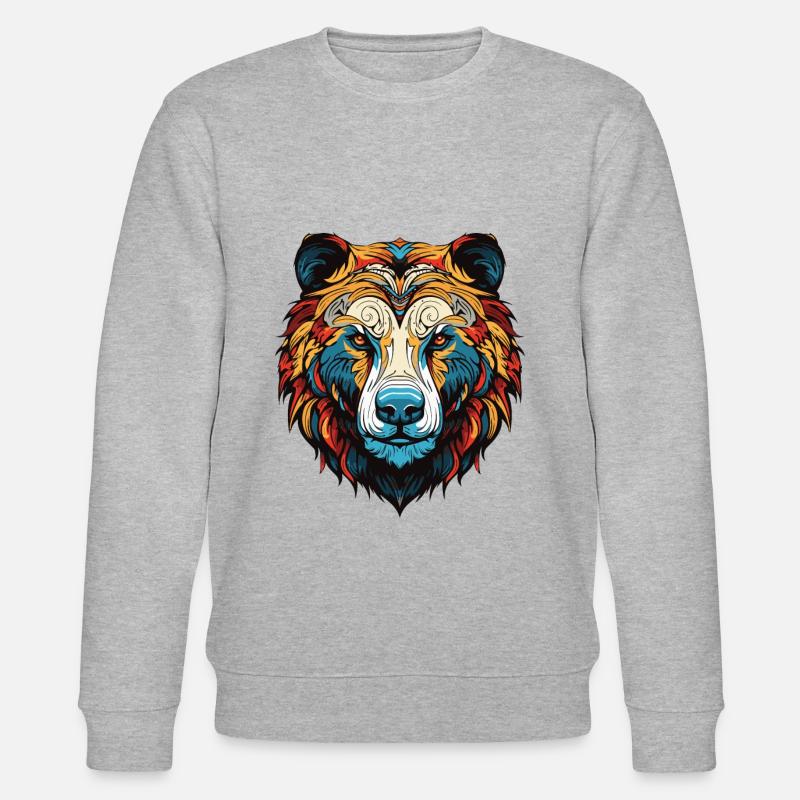 Eisbär Portrait Polar bär - Stanley/Stella Unisex Bio-Sweatshirt CHANGER  - Grau meliert