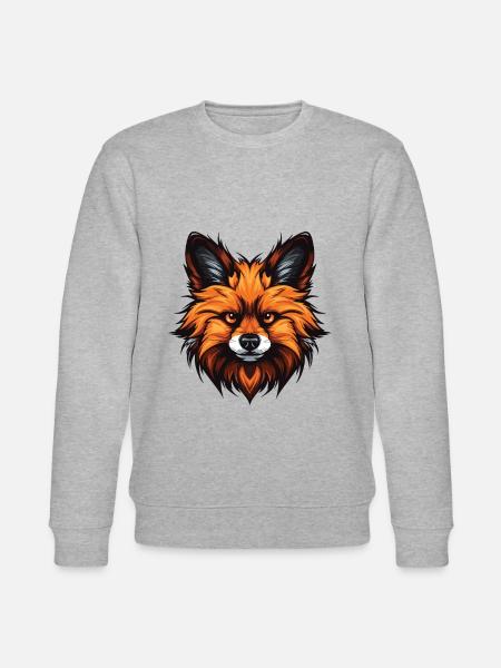Pomeranian Dog Portrait - Stanley/Stella CHANGER Unisex Organic Sweatshirt - heather grey
