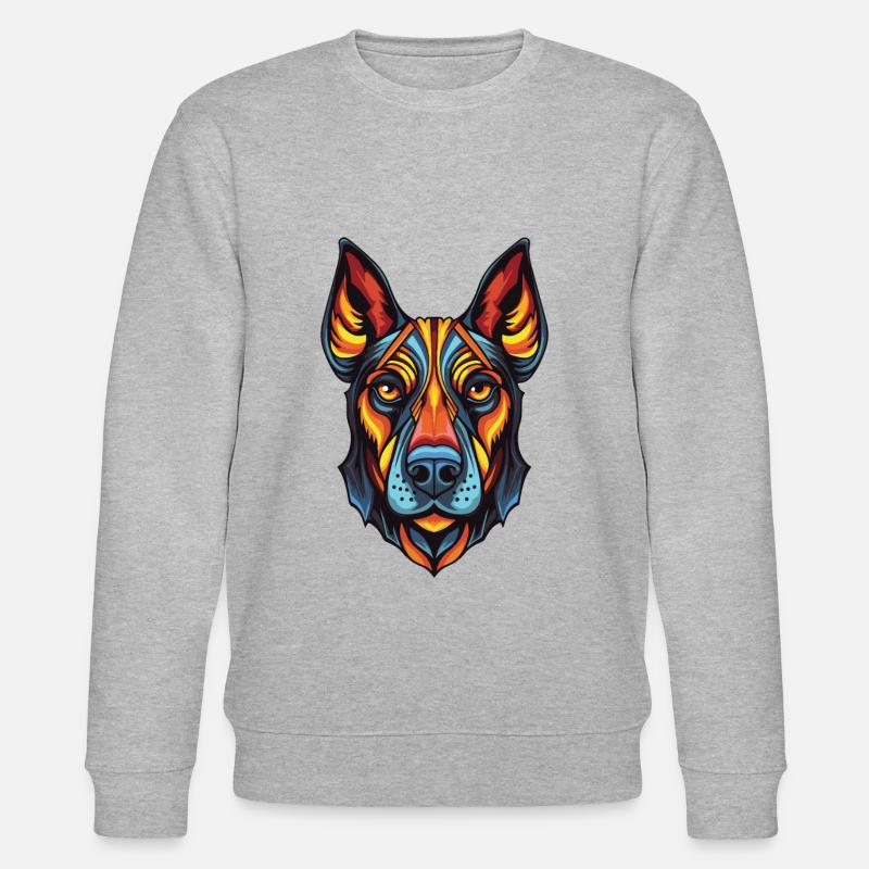 Doberman Hund Portrait - Stanley/Stella Unisex Bio-Sweatshirt CHANGER  - Grau meliert