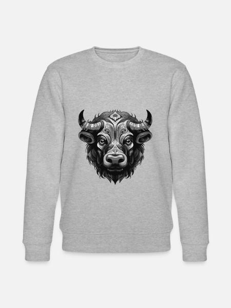 Bulle Portrait Taurus - Stanley/Stella Unisex Bio-Sweatshirt CHANGER  - Grau meliert