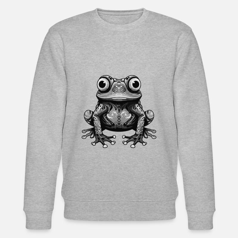 Frosch Portrait - Stanley/Stella Unisex Bio-Sweatshirt CHANGER  - Grau meliert