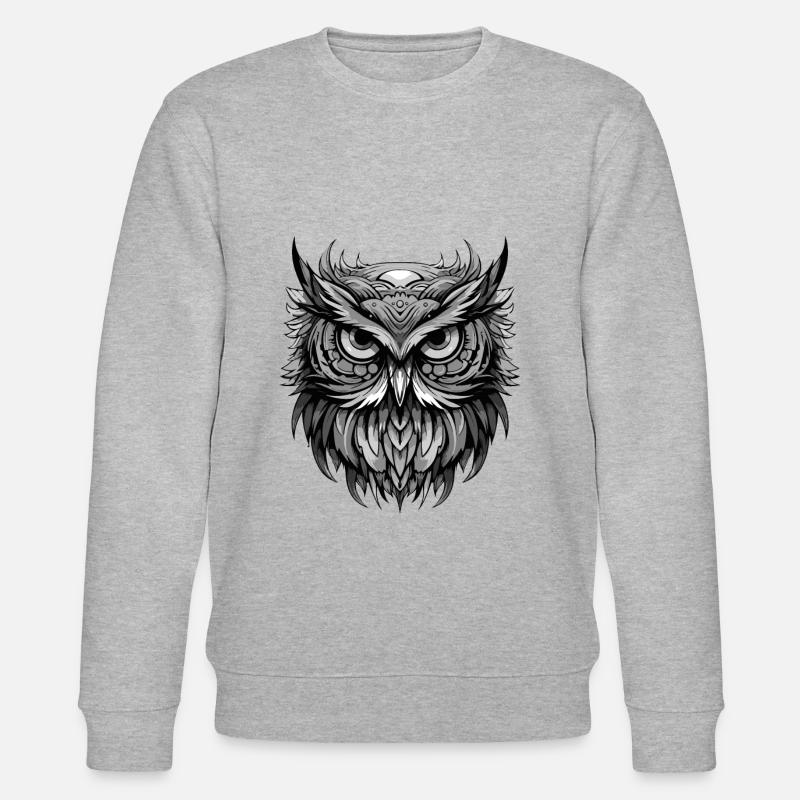 Portrait de hibou - Sweat bio CHANGER Stanley/Stella Unisexe - gris chiné
