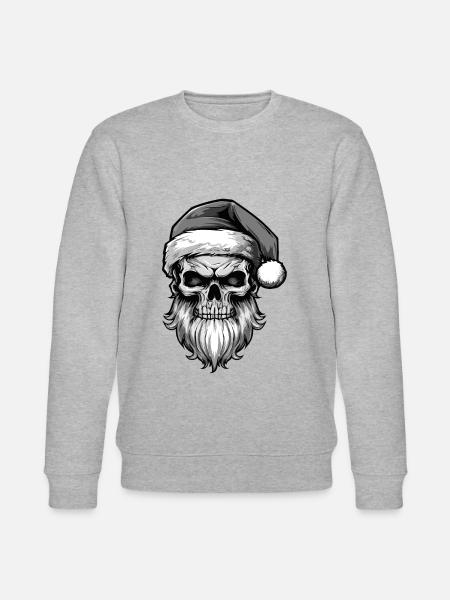 Santa Claus Skull - Stanley/Stella CHANGER Unisex Organic Sweatshirt - heather grey