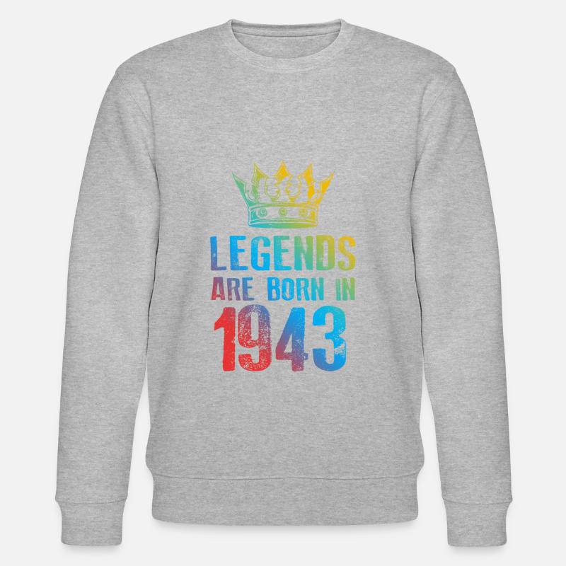 1943 Légendes nées en - Sweat bio CHANGER Stanley/Stella Unisexe - gris chiné