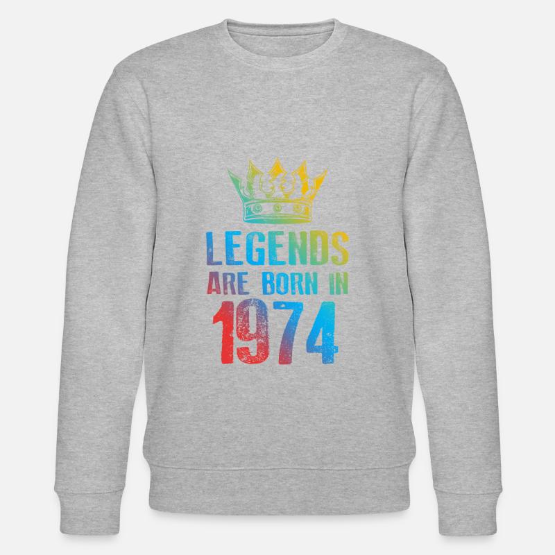 1974 Légendes nées en - Sweat bio CHANGER Stanley/Stella Unisexe - gris chiné