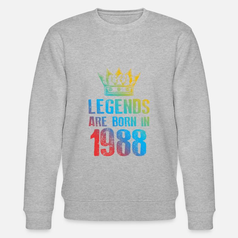 1988 legends born in - Stanley/Stella Unisex Bio-Sweatshirt CHANGER  - Grau meliert