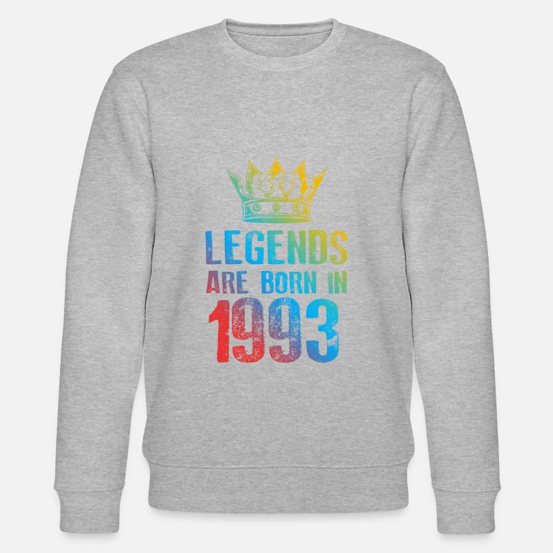1993 Legends Born in - Stanley/Stella CHANGER Unisex Organic Sweatshirt - heather grey
