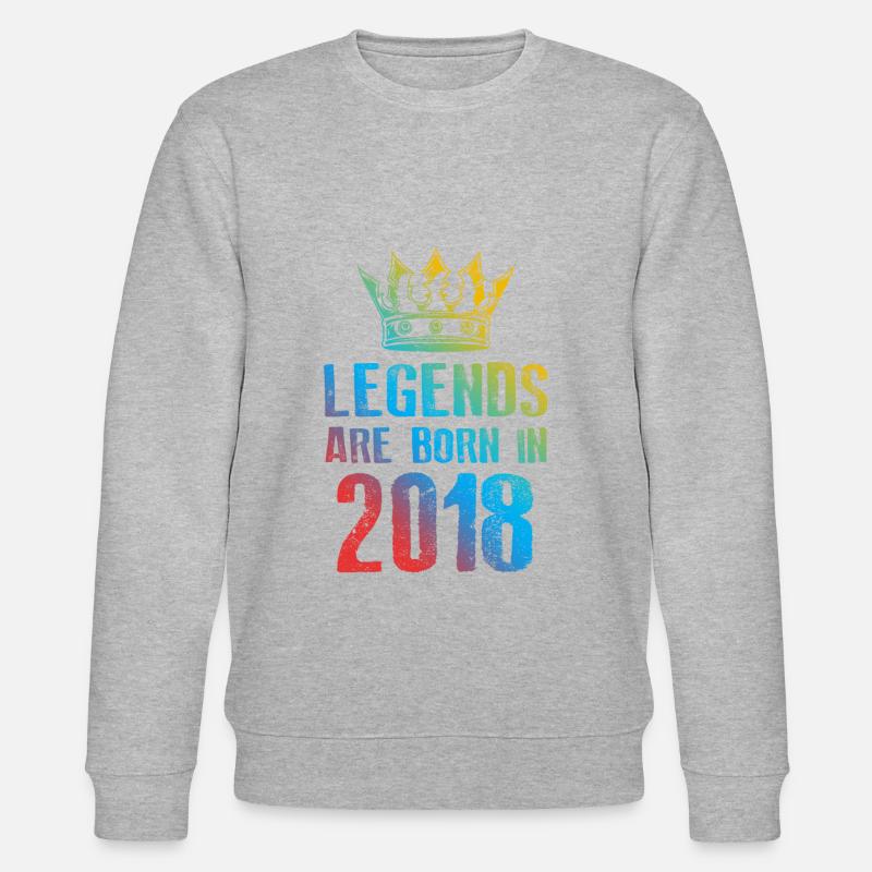 2018 legends born in - Stanley/Stella Unisex Bio-Sweatshirt CHANGER  - Grau meliert