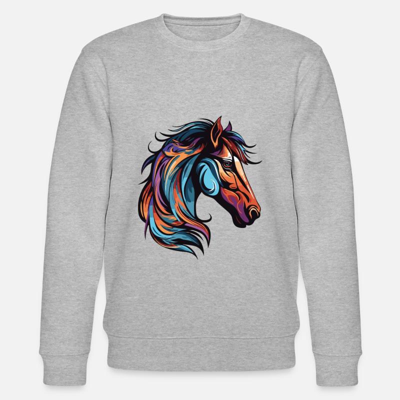 Pferd Kopf - Stanley/Stella Unisex Bio-Sweatshirt CHANGER - Grau meliert