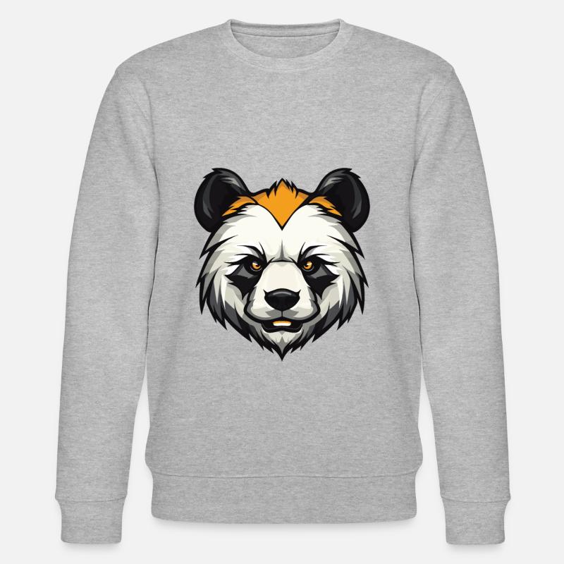Panda Kopf - Stanley/Stella Unisex Bio-Sweatshirt CHANGER  - Grau meliert