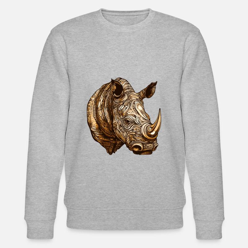 Næsehorn hoved dyr - Stanley/Stella økologisk unisex-sweatshirt CHANGER  - grå meleret