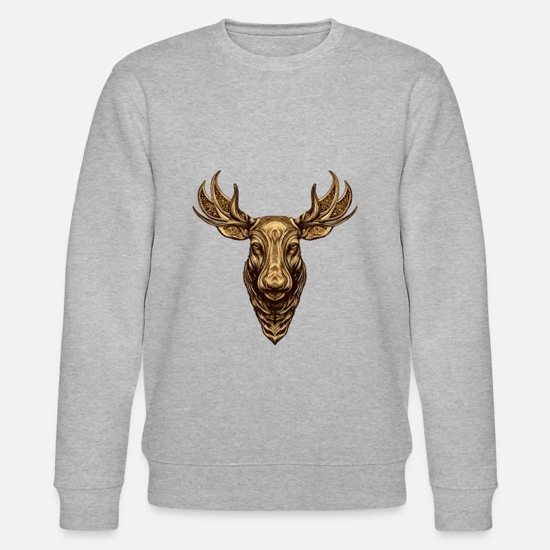 Elch Kopf Tier - Stanley/Stella Unisex Bio-Sweatshirt CHANGER  - Grau meliert